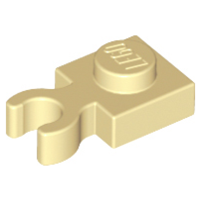 Plaat, Aangepast 1x1 met verticale clip Tan